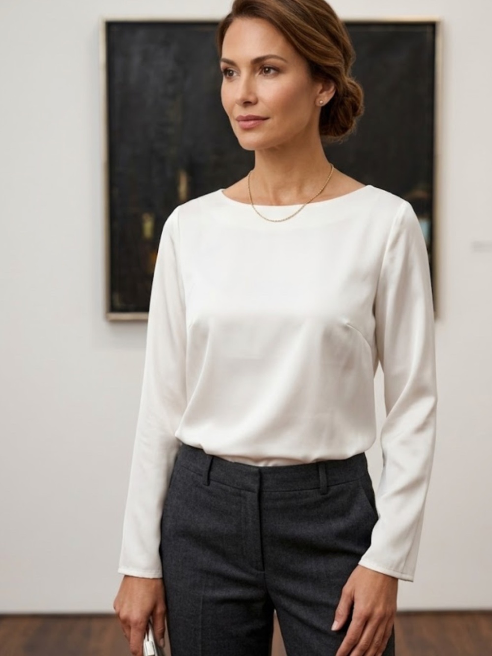 Lauren Ralph Lauren Ivory Boatneck Blouse - Size 10